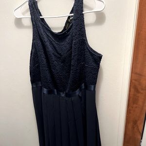 Long dark blue formal dress